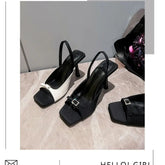 LBSFY  -  Open Toe Women Sandals Belt Rhinestone Back Strap Mixed Color 2024 New Arrivals Thin High Heels Sexy Party Mules Shoes Woman 39